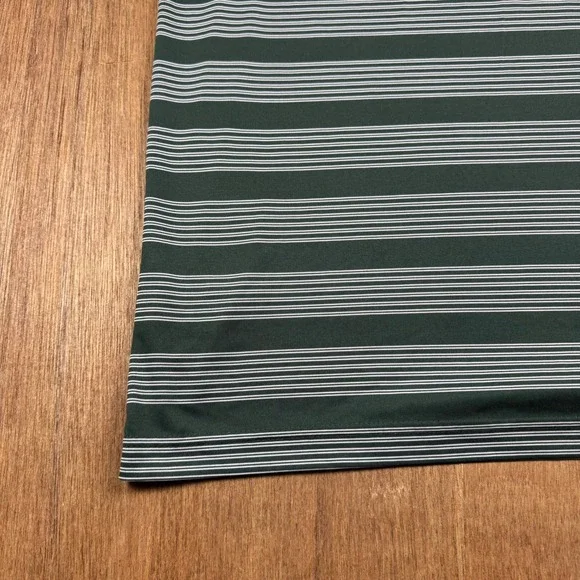 Russell Athletic Men Green Striped Polo Shirt University of Miami U Logo XL - Picture 2 of 10